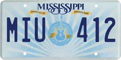 MS license plate MIU412