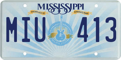 MS license plate MIU413