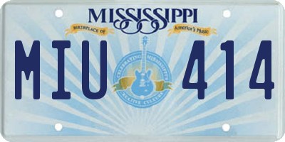 MS license plate MIU414