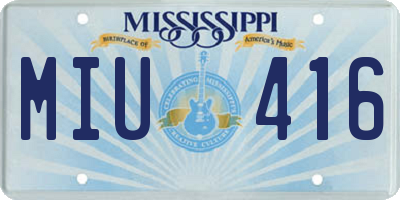 MS license plate MIU416
