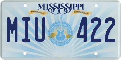 MS license plate MIU422