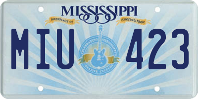 MS license plate MIU423