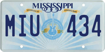 MS license plate MIU434