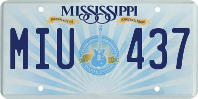 MS license plate MIU437