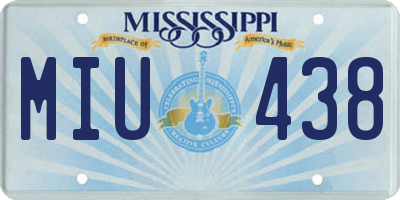 MS license plate MIU438