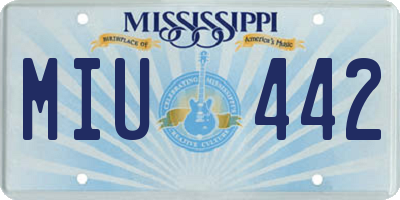 MS license plate MIU442