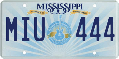 MS license plate MIU444