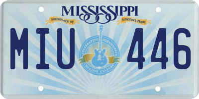MS license plate MIU446