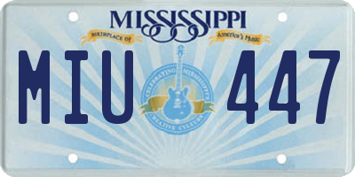 MS license plate MIU447