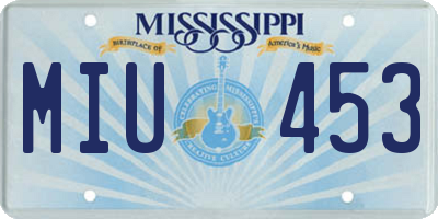 MS license plate MIU453