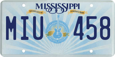 MS license plate MIU458