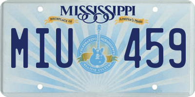 MS license plate MIU459