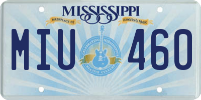 MS license plate MIU460