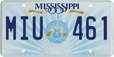 MS license plate MIU461
