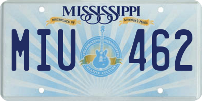 MS license plate MIU462