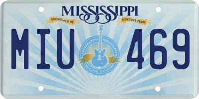 MS license plate MIU469