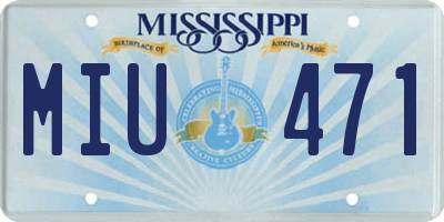 MS license plate MIU471