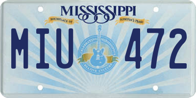 MS license plate MIU472