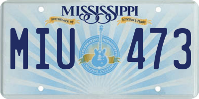MS license plate MIU473