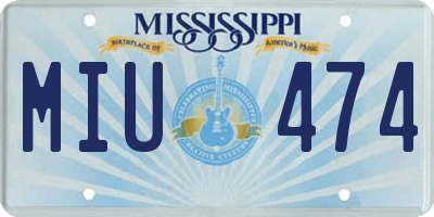 MS license plate MIU474
