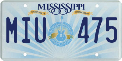 MS license plate MIU475
