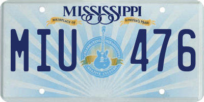 MS license plate MIU476