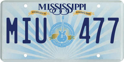 MS license plate MIU477