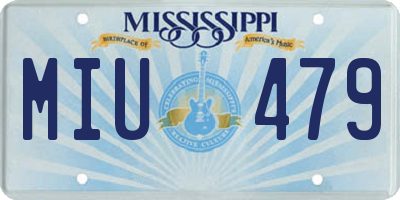 MS license plate MIU479