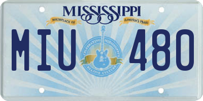 MS license plate MIU480