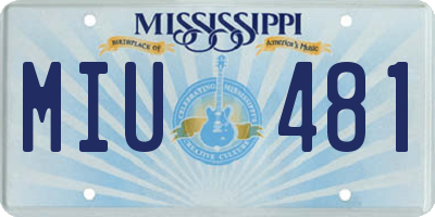 MS license plate MIU481