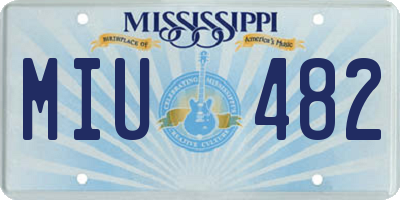 MS license plate MIU482