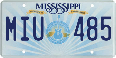 MS license plate MIU485