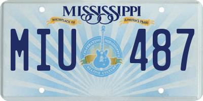 MS license plate MIU487