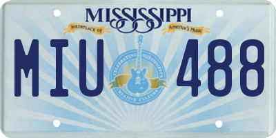 MS license plate MIU488