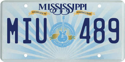 MS license plate MIU489