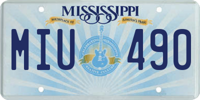 MS license plate MIU490
