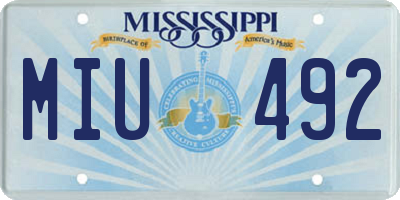 MS license plate MIU492