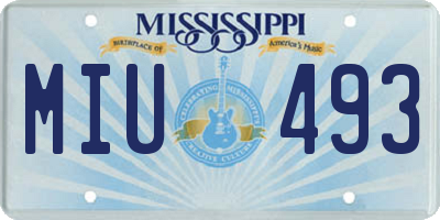 MS license plate MIU493