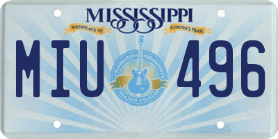 MS license plate MIU496