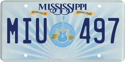 MS license plate MIU497