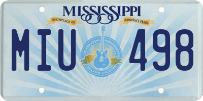 MS license plate MIU498