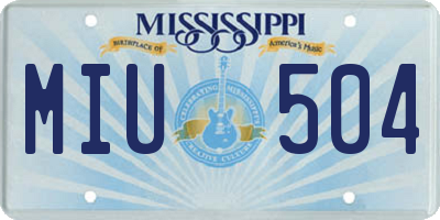 MS license plate MIU504