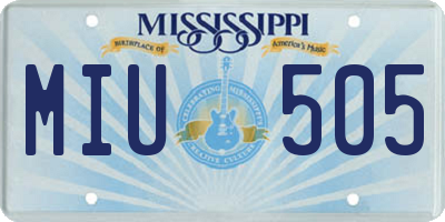 MS license plate MIU505