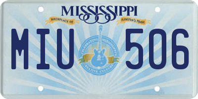 MS license plate MIU506