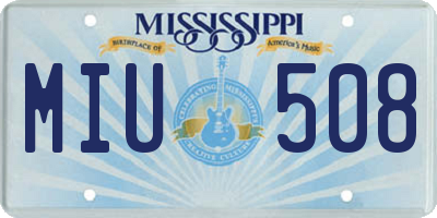 MS license plate MIU508