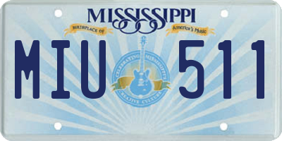 MS license plate MIU511