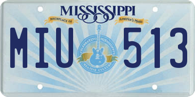 MS license plate MIU513
