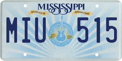 MS license plate MIU515