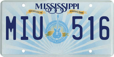 MS license plate MIU516
