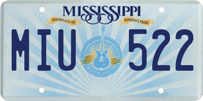 MS license plate MIU522